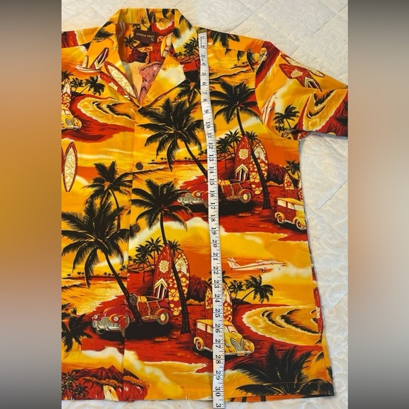 Vintage Royal Creations Mens XL Hawaiian Shirt Made in Hawaii Aloha Orange Red - Picture 12 of 12